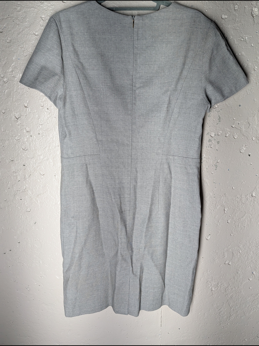 Hugo Boss Deshina 100% Virgin Wool Sheath Dress Gray Office Luxury - Picture 4 of 9